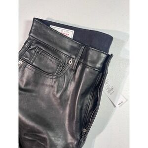 NWT GAP Vintage Slim High Rise Faux Leather Pleather Pants Black Size 30/10R